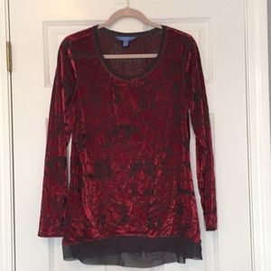 Simply Vera sheer and velvet design blouse